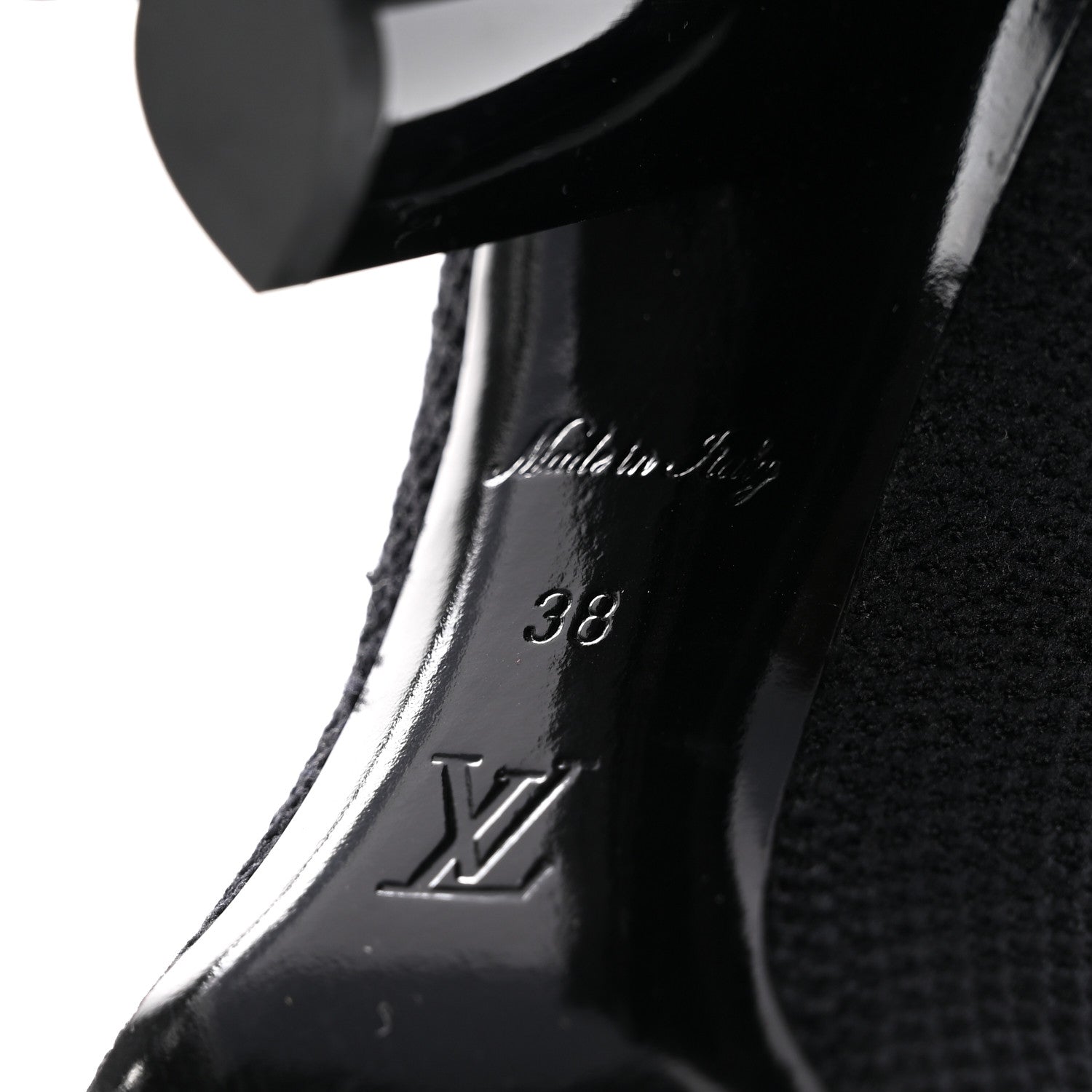 Monogram Stretch Fabric Silhouette Ankle Boots 38 Black