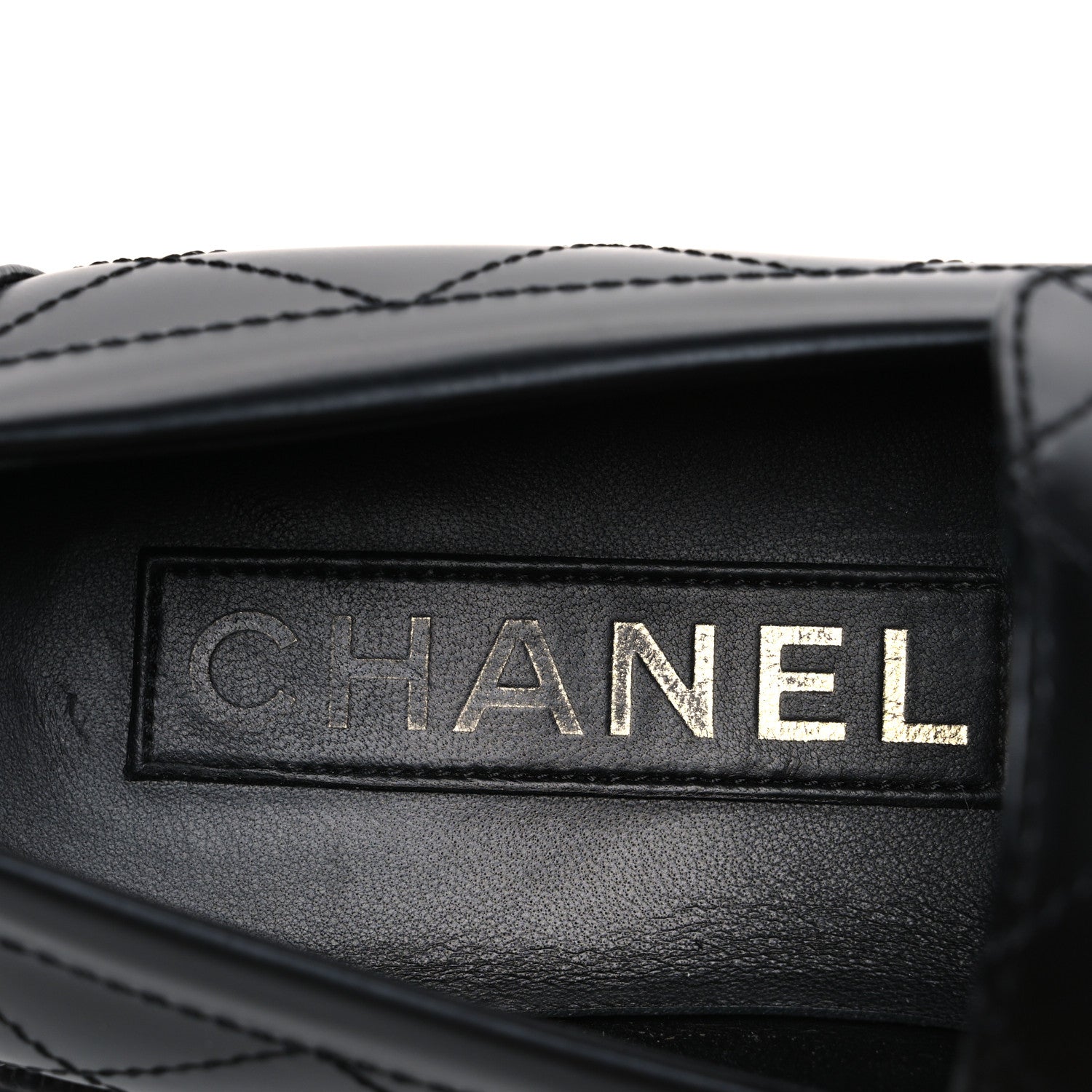 Calfskin Stitched CC Loafers 37.5 Black