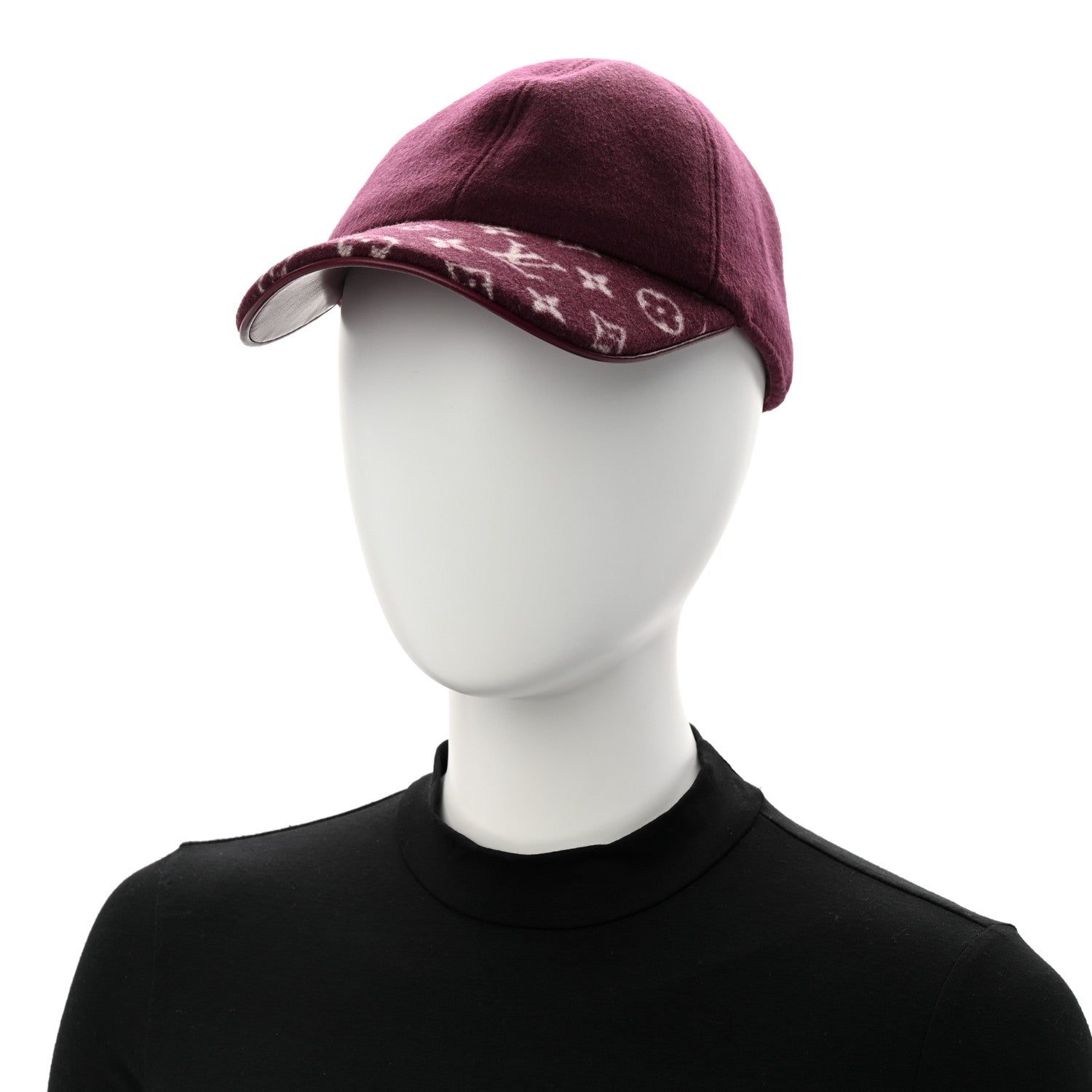 Wool Silk Monogram Endless Cap L Bordeaux