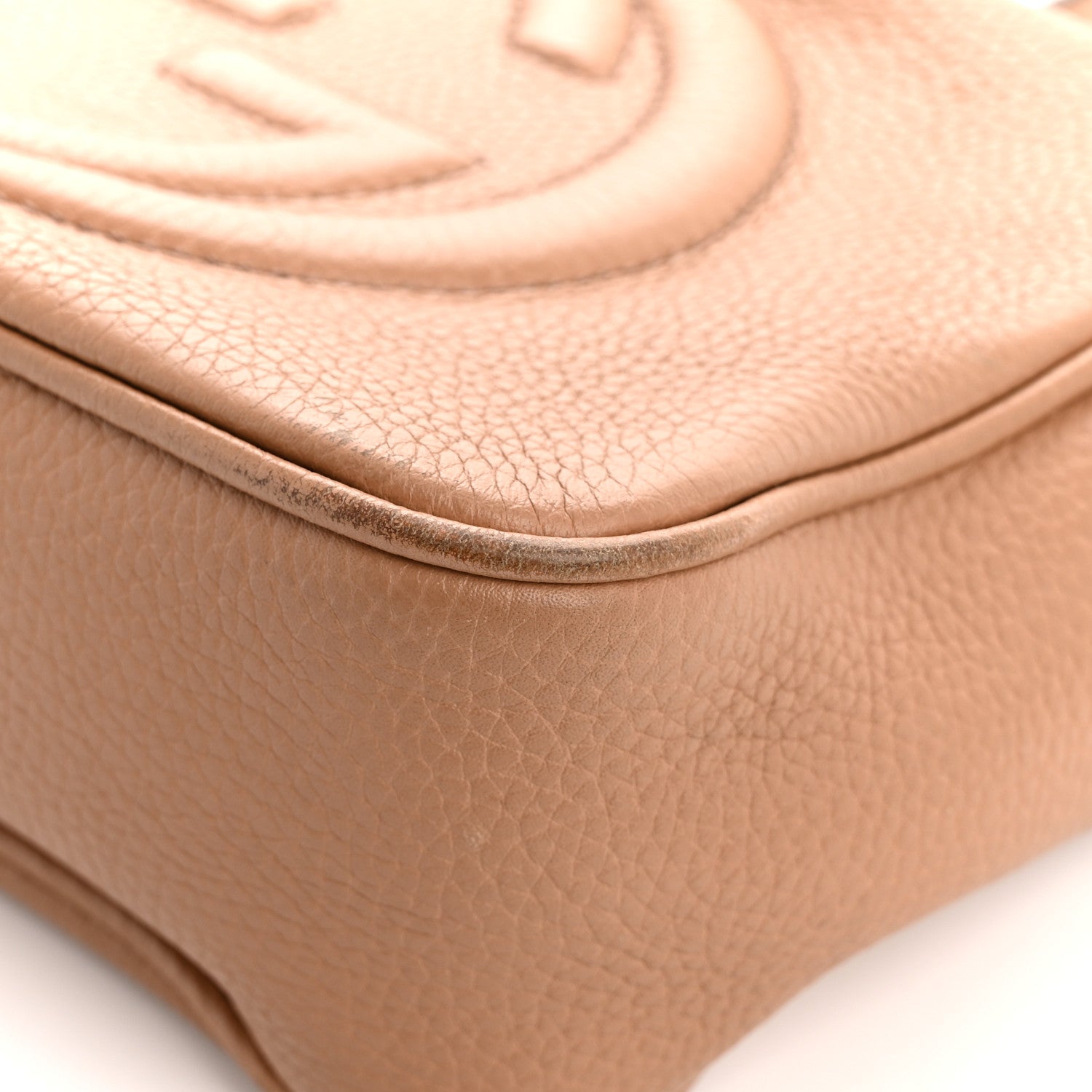 Pebbled Calfskin Small Soho Disco Bag Rose Beige