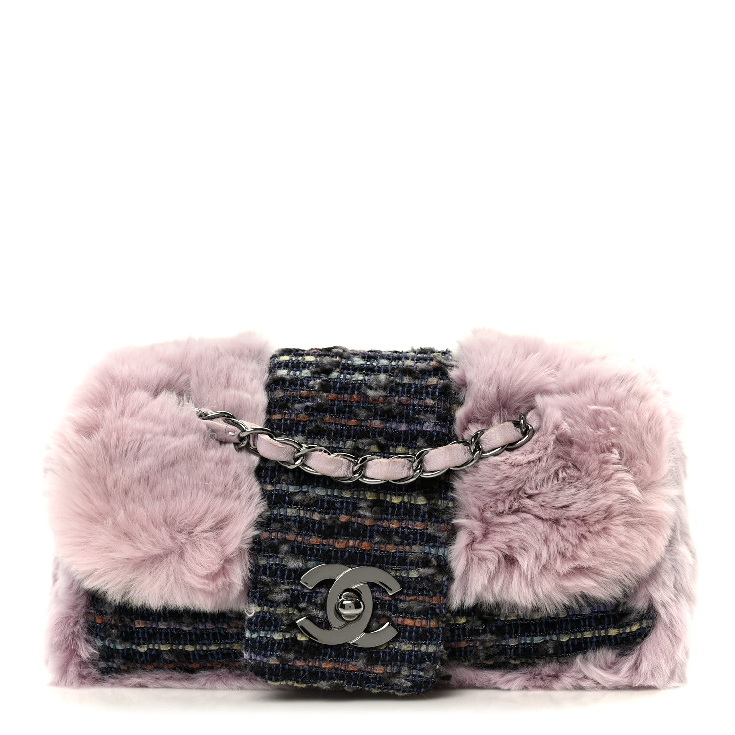 Rabbit Fur Tweed Small Fantasy Flap Lilac