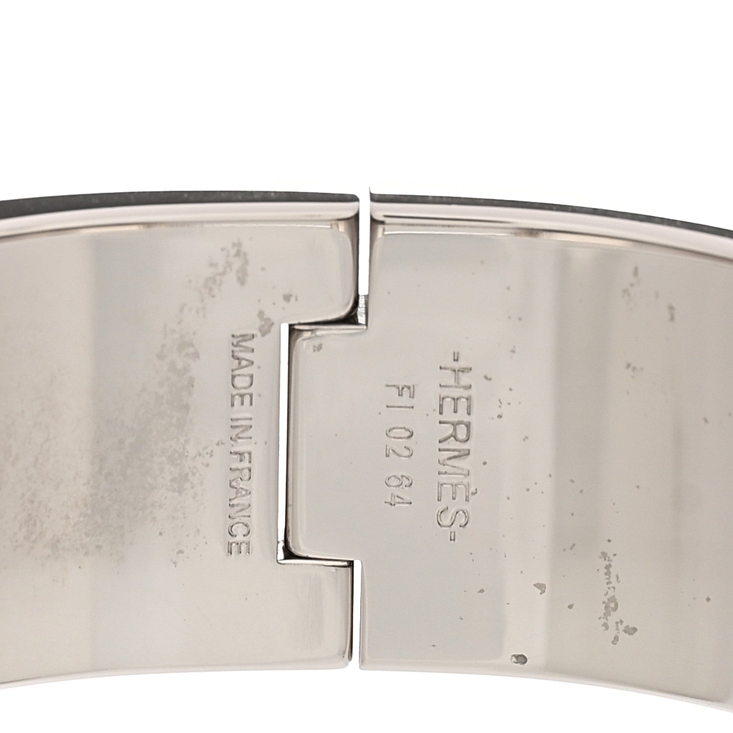 Enamel Printed Wide Clic Clac H Emile Et Une Nuit Bracelet PM White