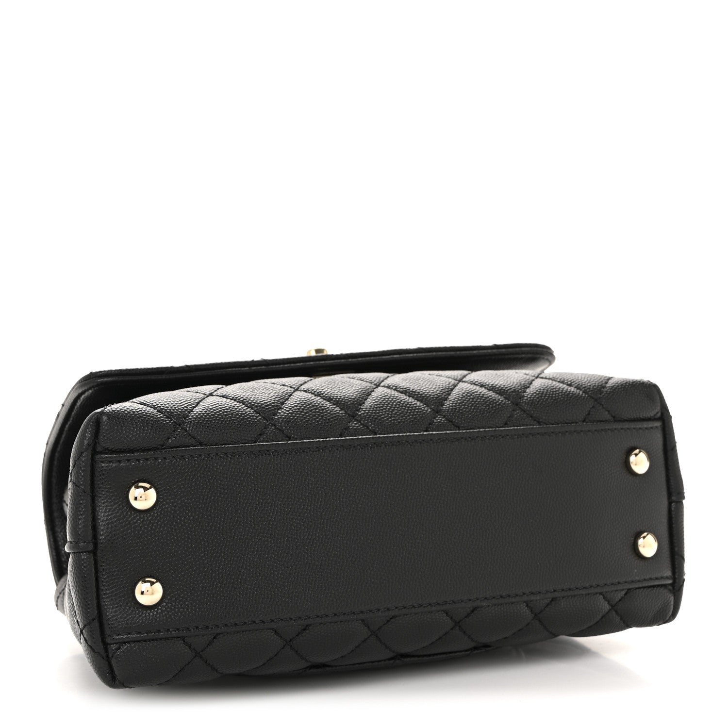 Caviar Quilted Mini Coco Handle Flap Black