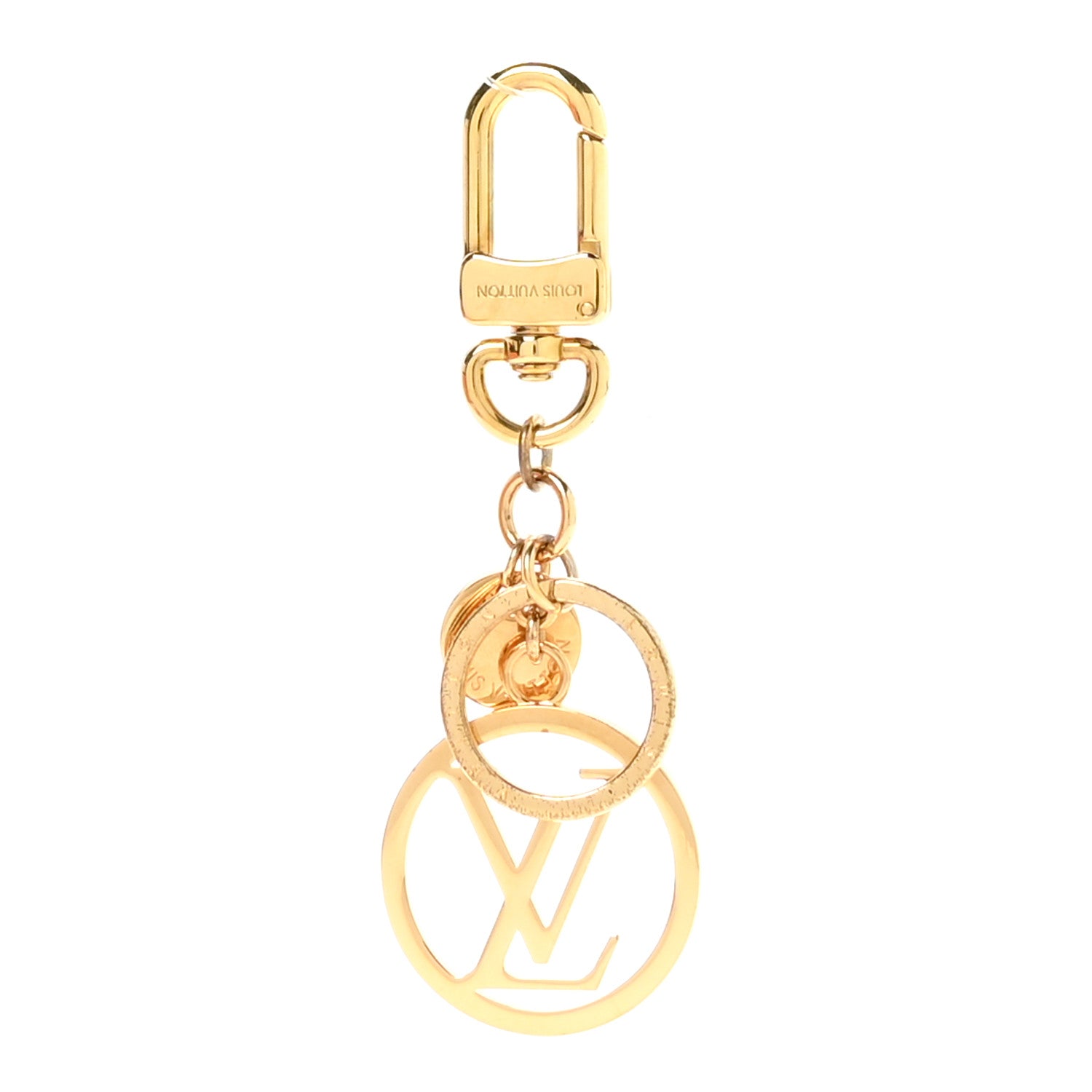 LV Circle Bag Charm Key Holder Gold