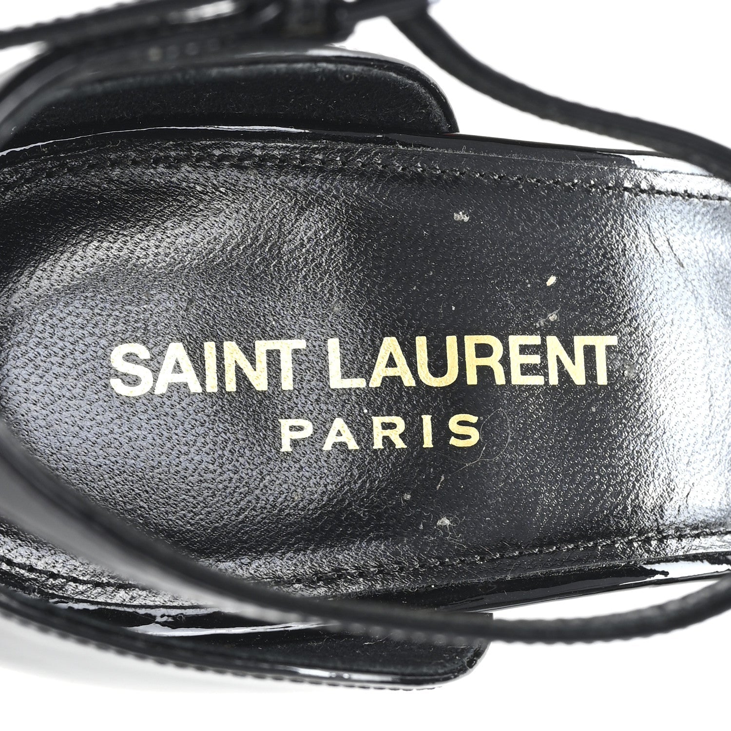 Patent Calfskin Opyum 110 Sandals 39.5 Black Gold