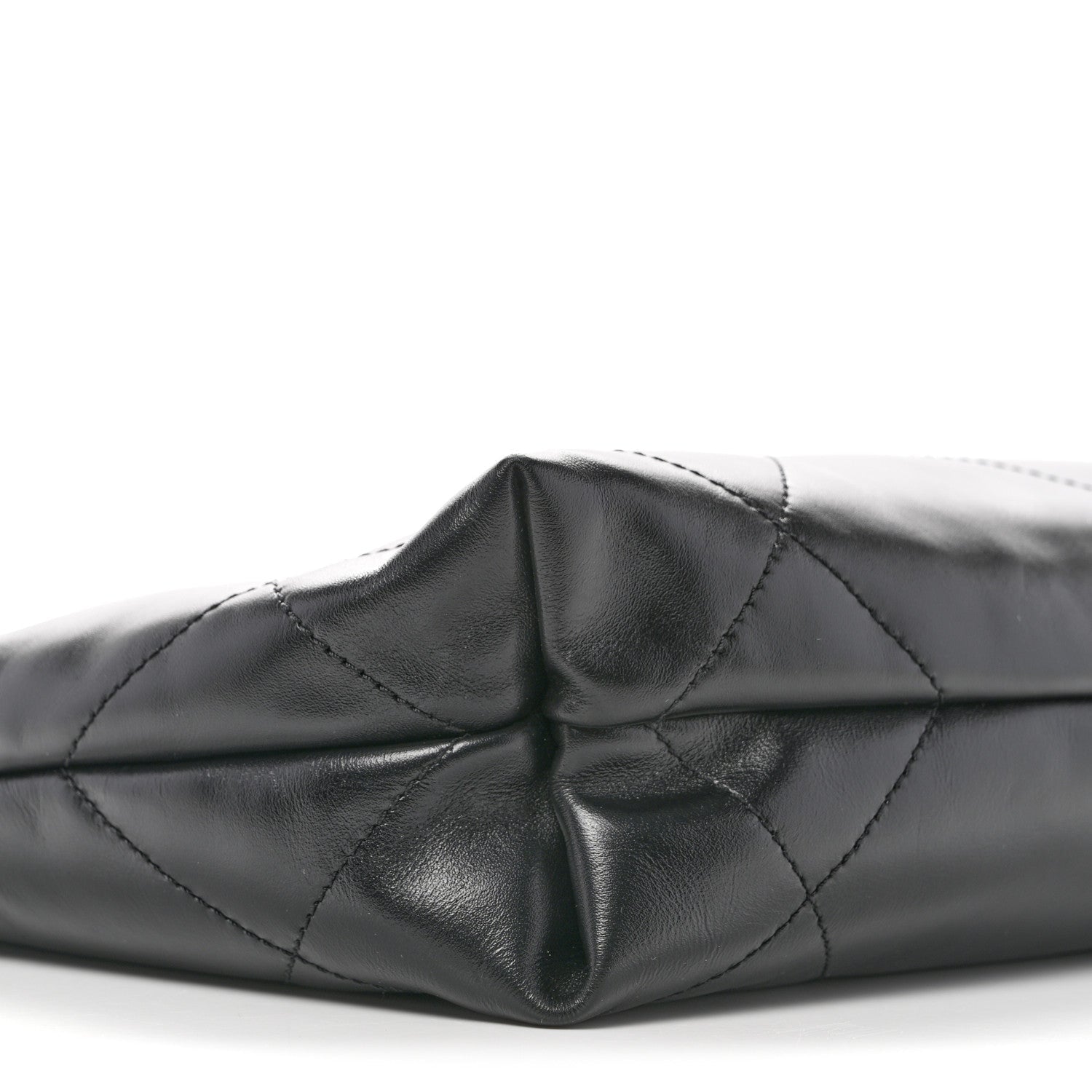 Shiny Calfskin Quilted Small Chanel 22 Black