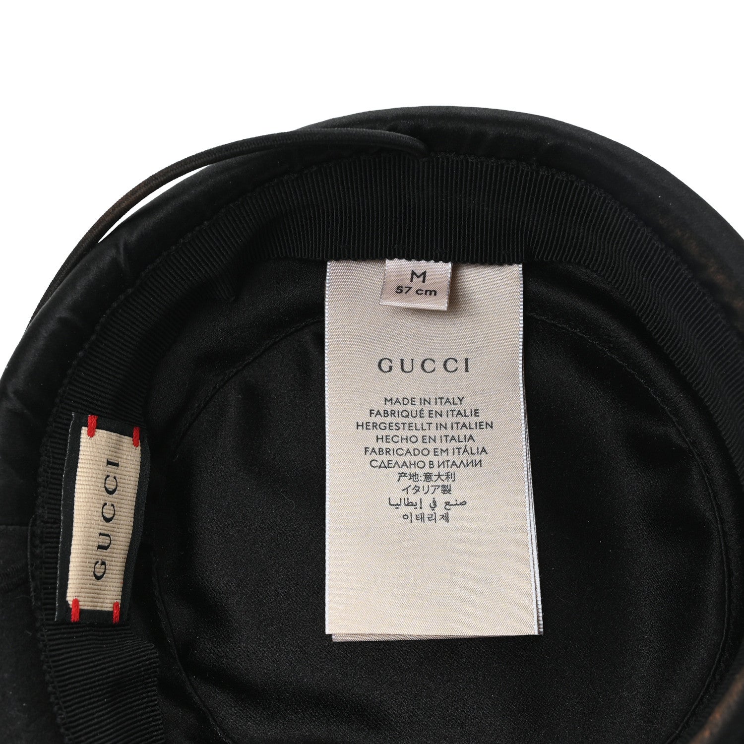 Satin Pillbox Hat M 57 Black