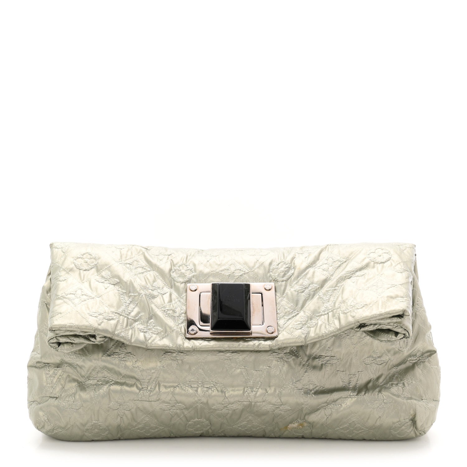 Jacquard Quilted Monogram Altair Clutch Argent