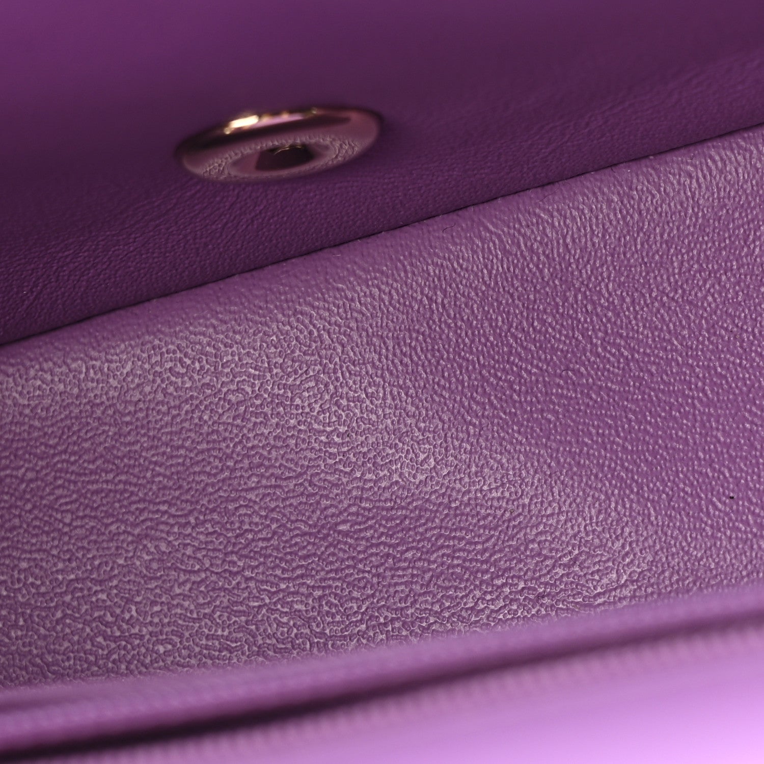 Patent Quilted Mini Rectangular Flap Purple