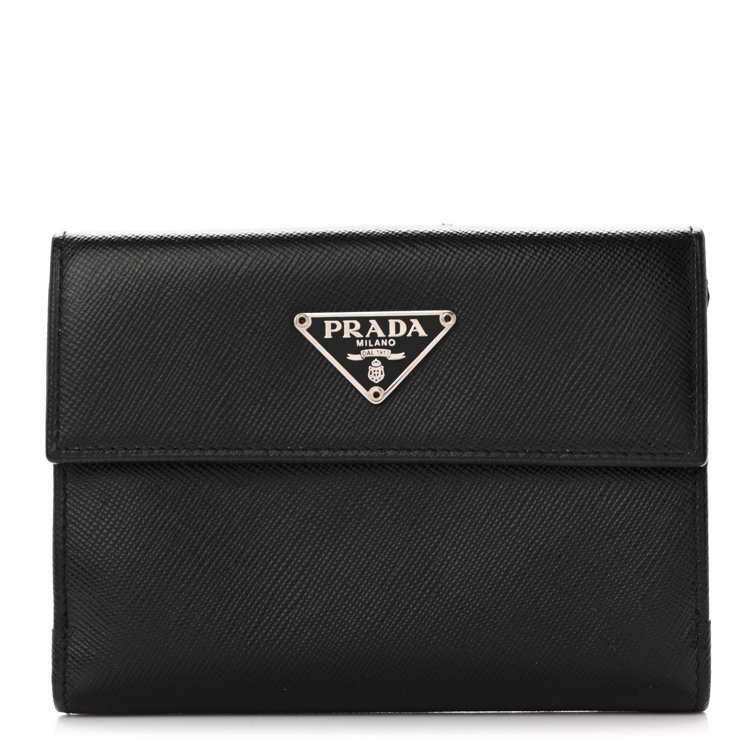 Saffiano Metal Compact Wallet Black