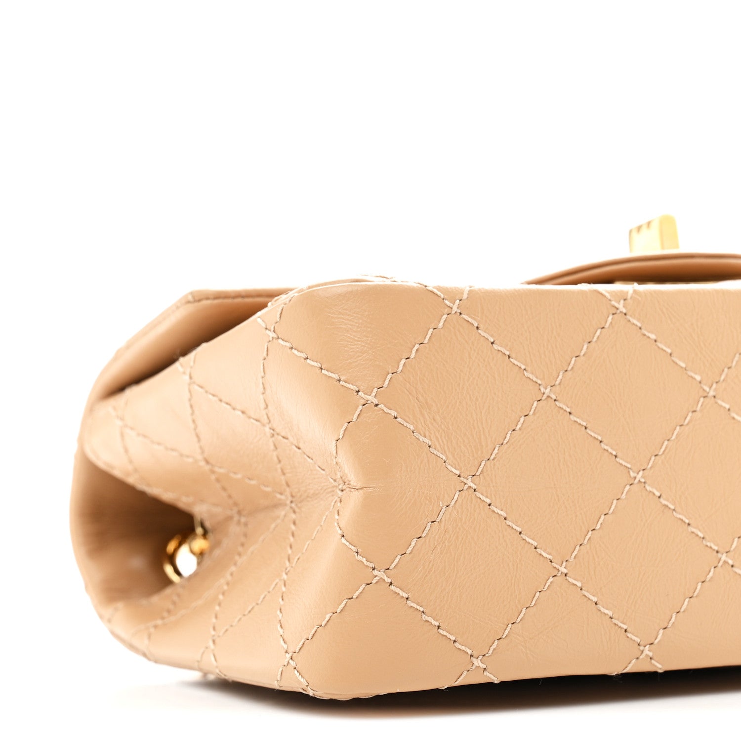 Aged Calfskin Quilted 2.55 Reissue Mini Flap Beige