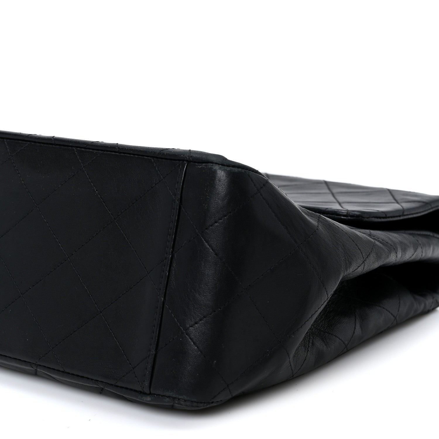 Lambskin Quilted XL Jumbo Single Flap Black