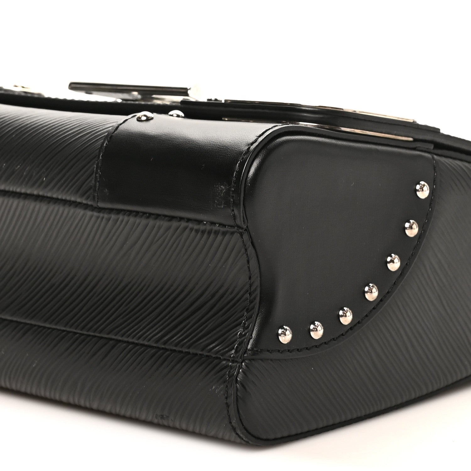 Epi Studded Mirror Twist Shoulder Bag MM Black