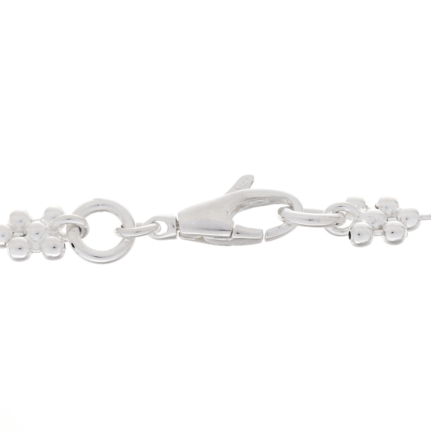 Sterling Silver Interlocking GG Beaded Flower Bracelet