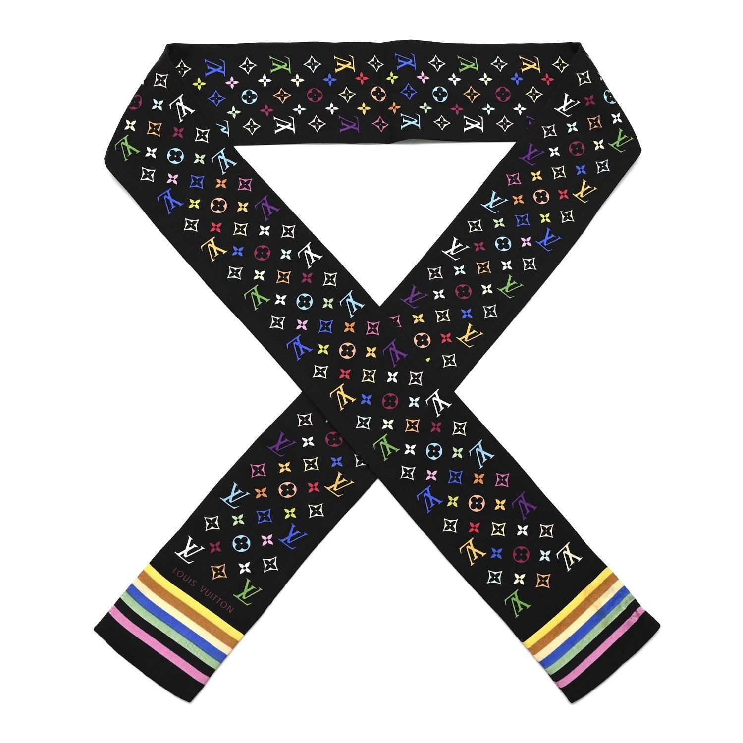 LV X TM Silk Monogram Multicolor Bandeau Black