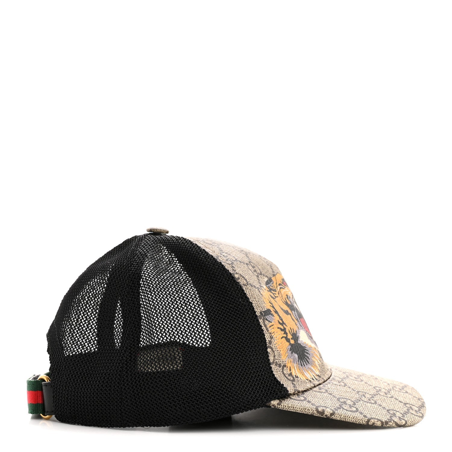 GG Supreme Monogram Tiger Print Baseball Hat XS Beige
