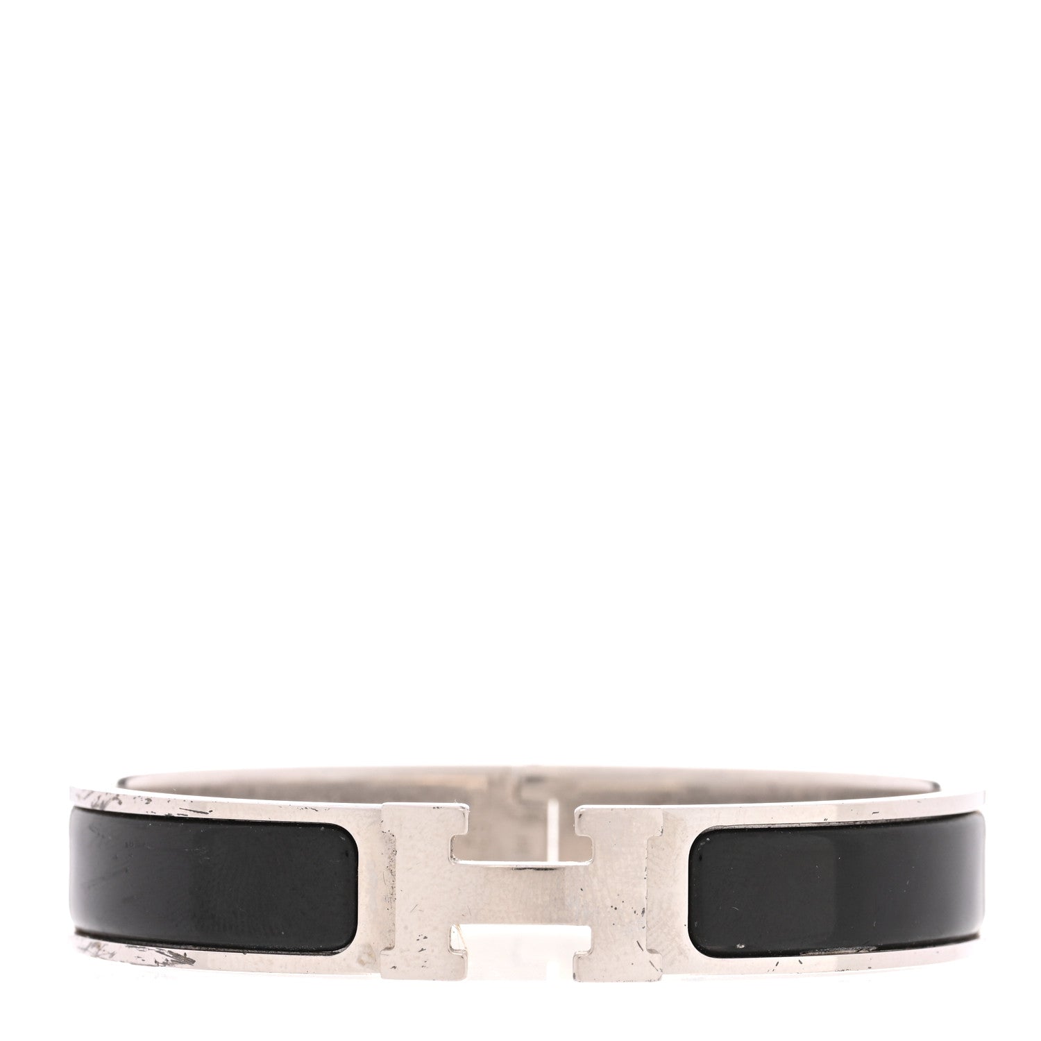 Enamel Narrow Clic Clac H Bracelet GM Black