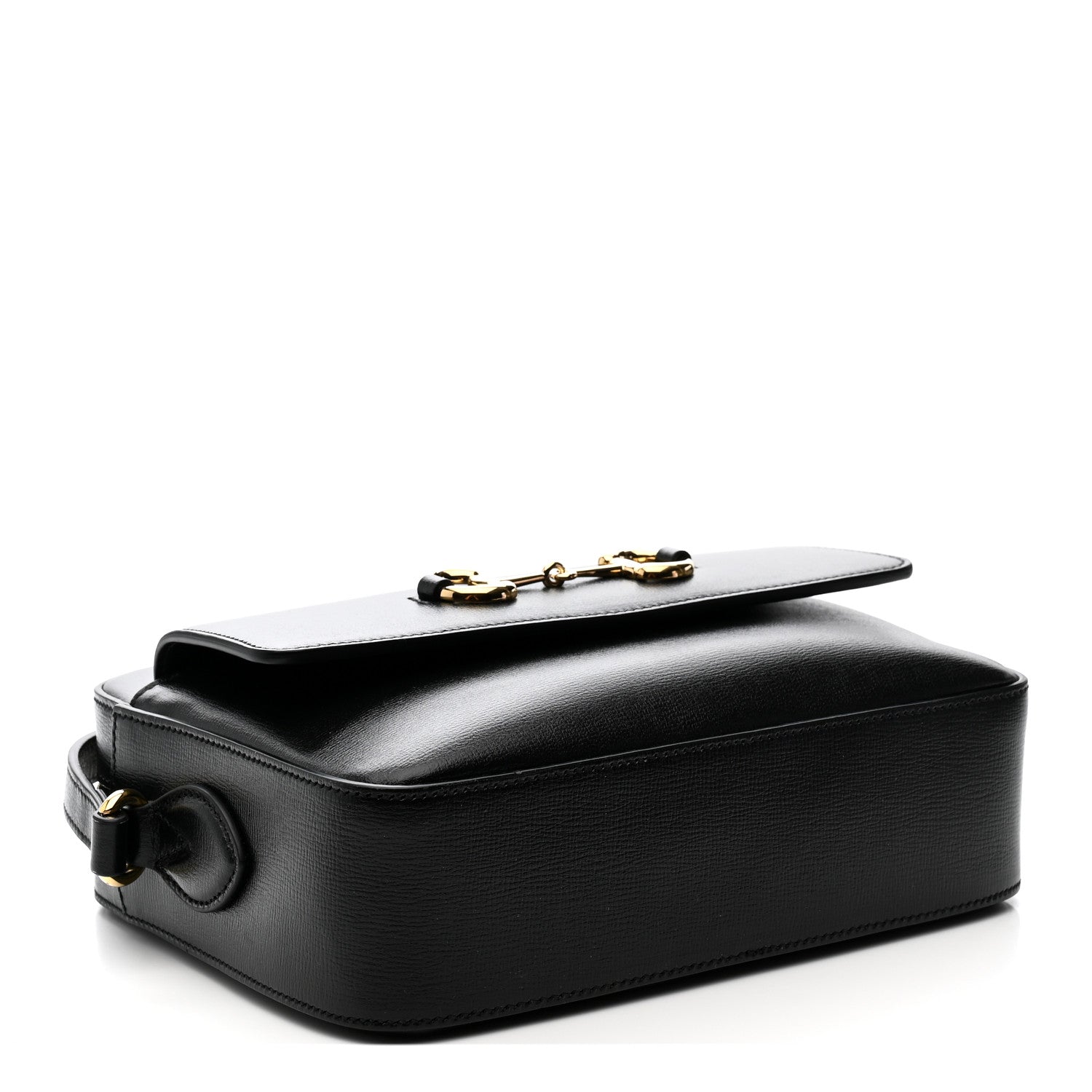 Textured Calfskin Small Horsebit 1955 Shoulder Bag Black