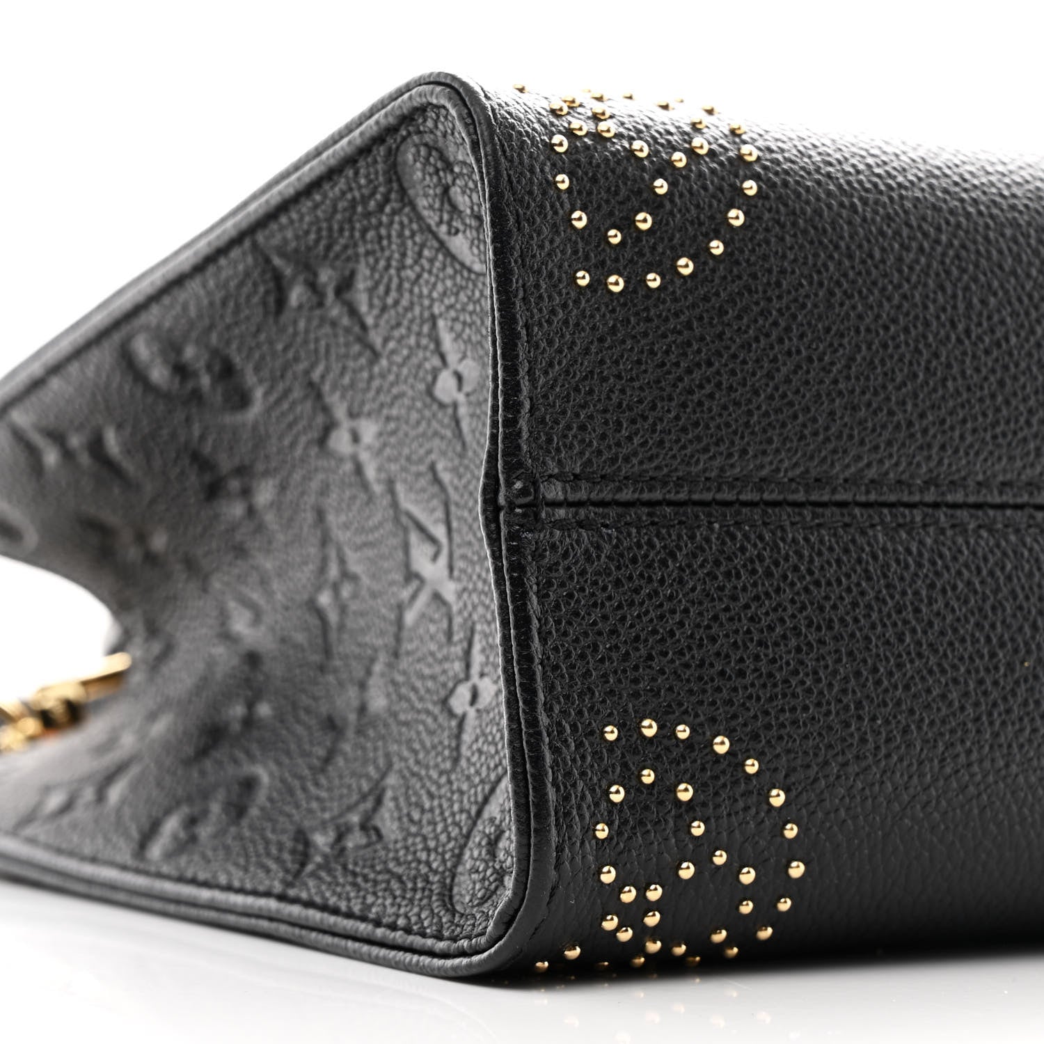 Grained Calfskin Studded Monogram Giant Onthego PM Black