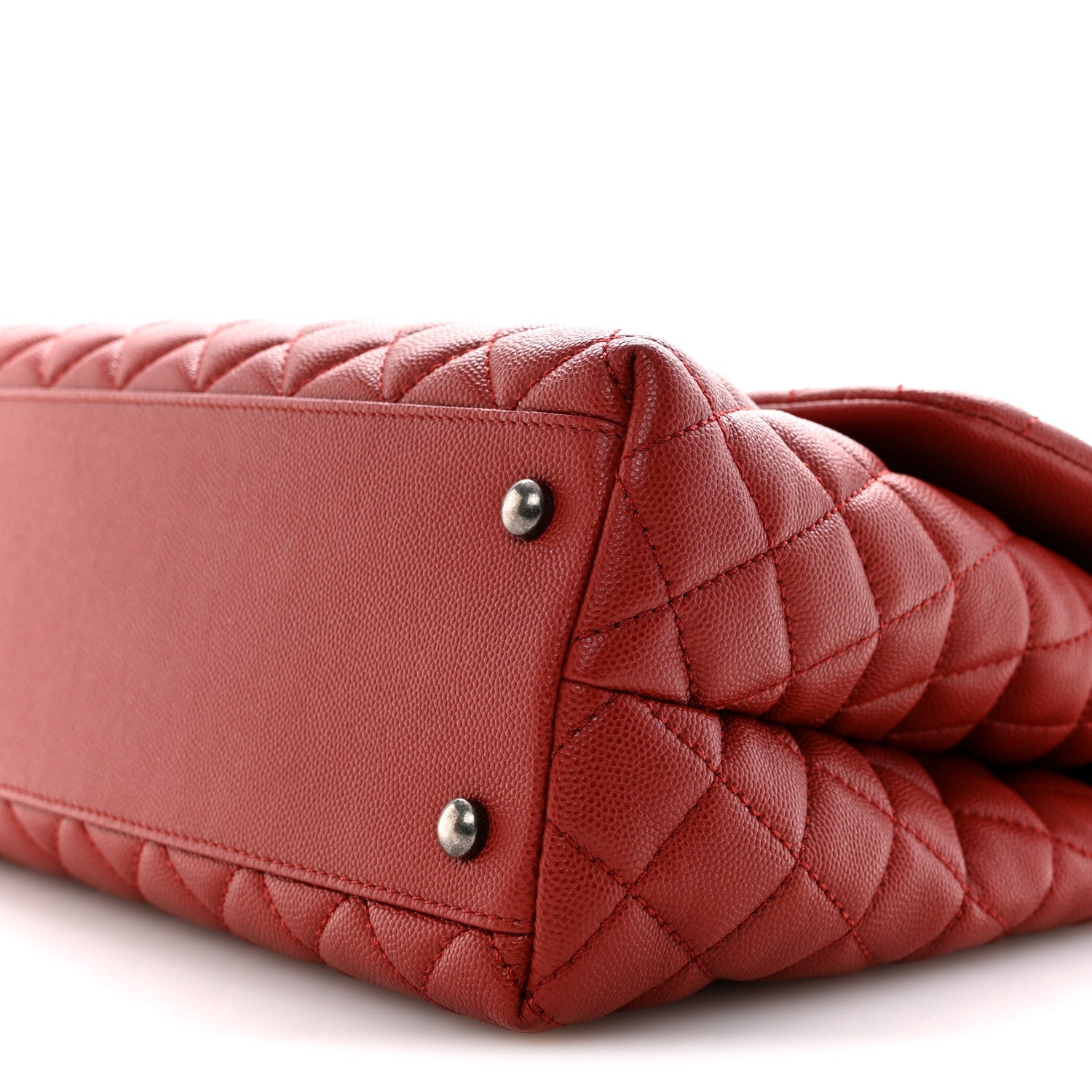 Caviar Quilted Medium Coco Handle Flap Red