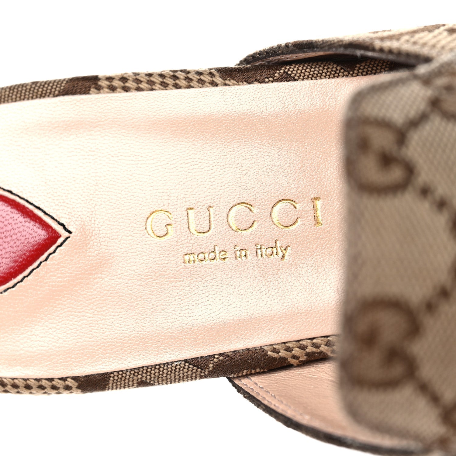 Monogram Jumbo GG Malaga Kid Womens Princetown Slippers 35.5 Camel Ebony New Acero Beige