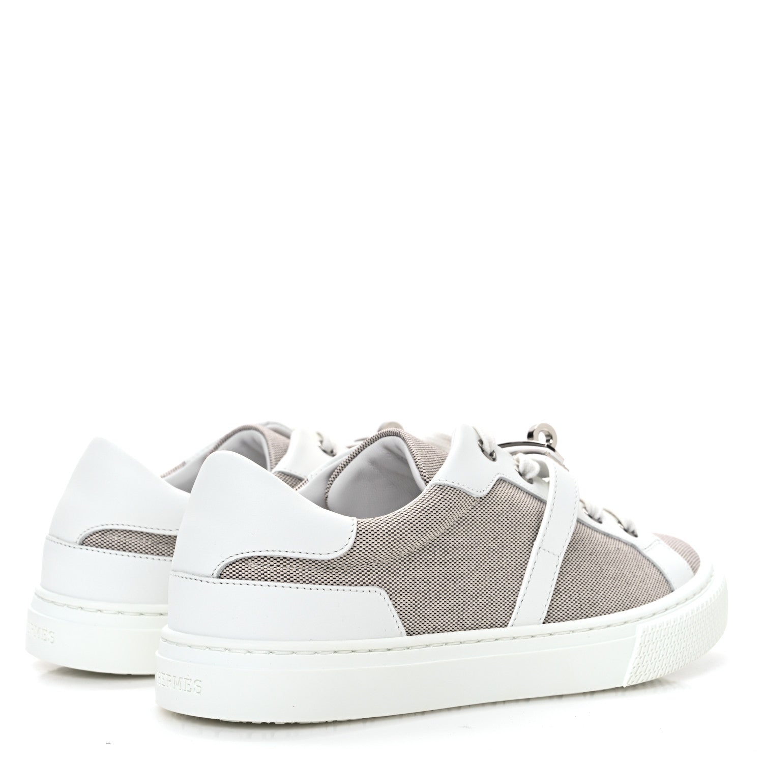 Calfskin Canvas Day Sneakers 36 Prunoir White