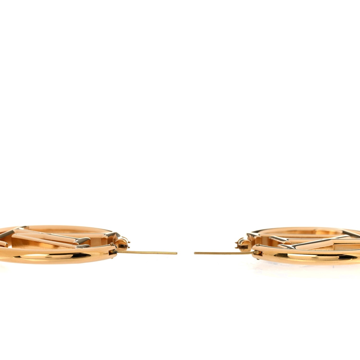Metal Louise Hoop Earrings Gold
