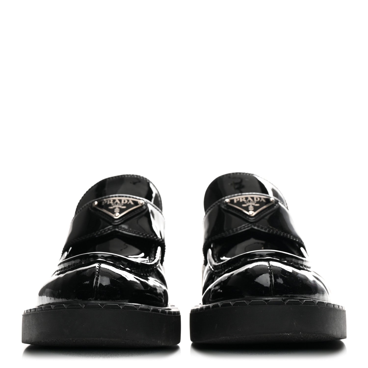 Vernice Triangle 50mm Loafers 38.5 Black