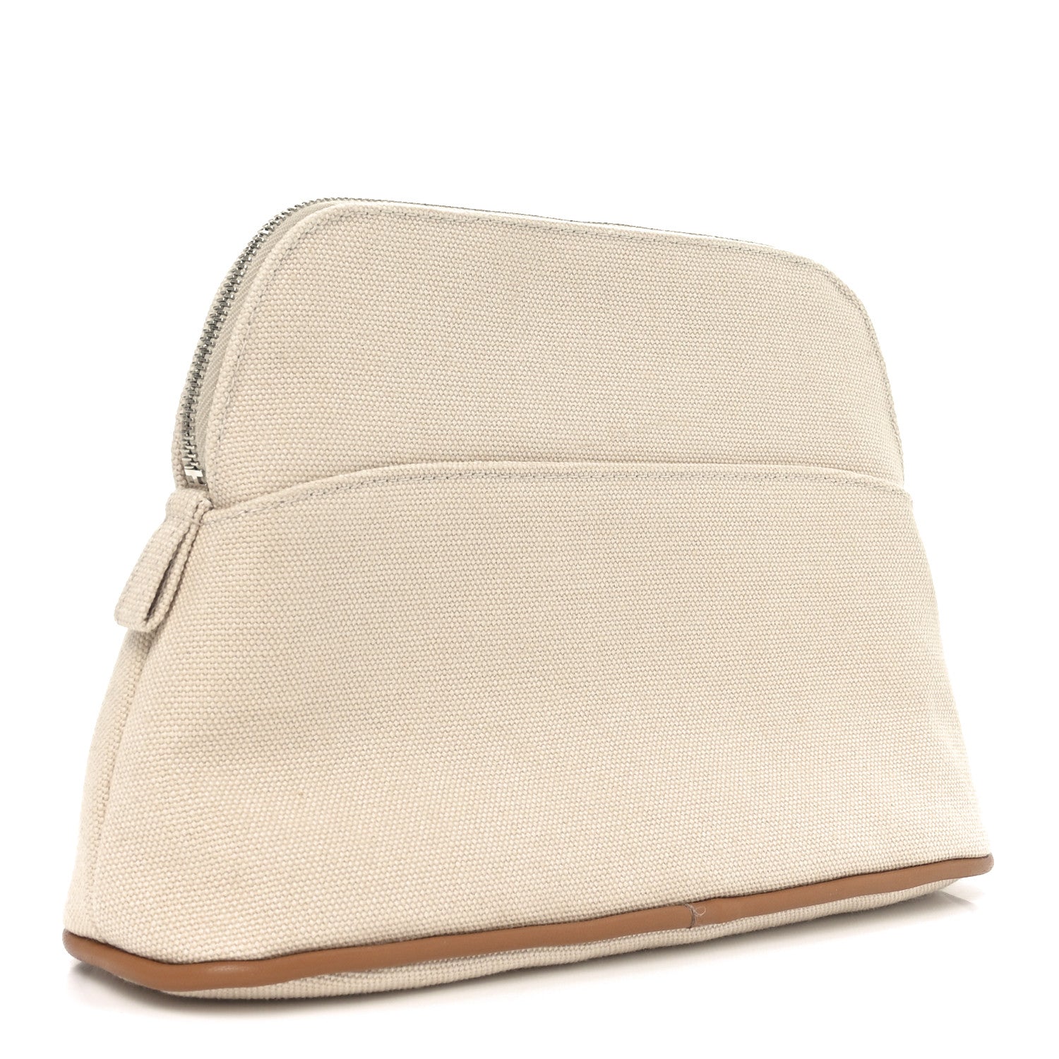 Cotton Canvas Mini Bolide Travel Cosmetic Pouch Naturel