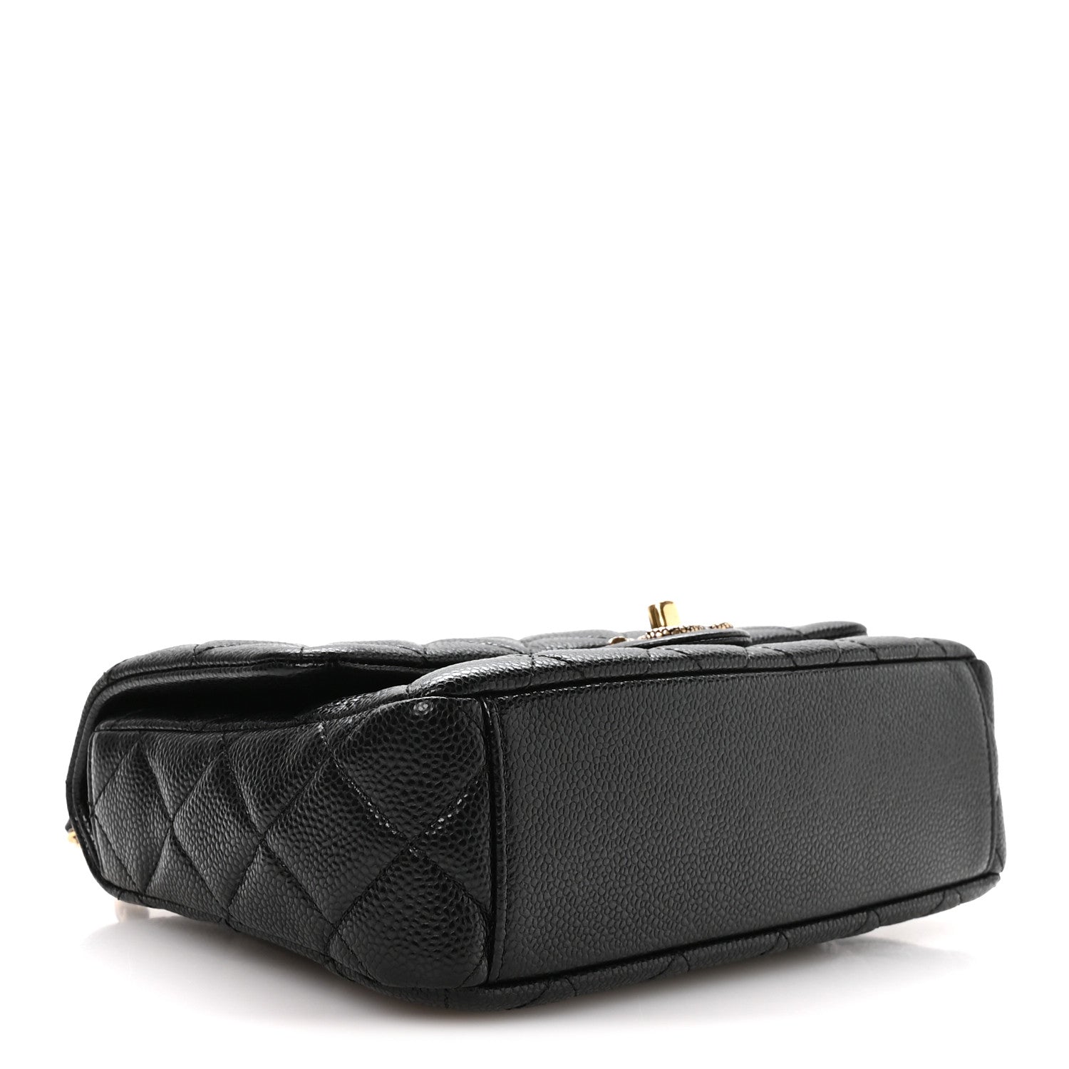 Grained Lambskin Quilted Small Flap Black
