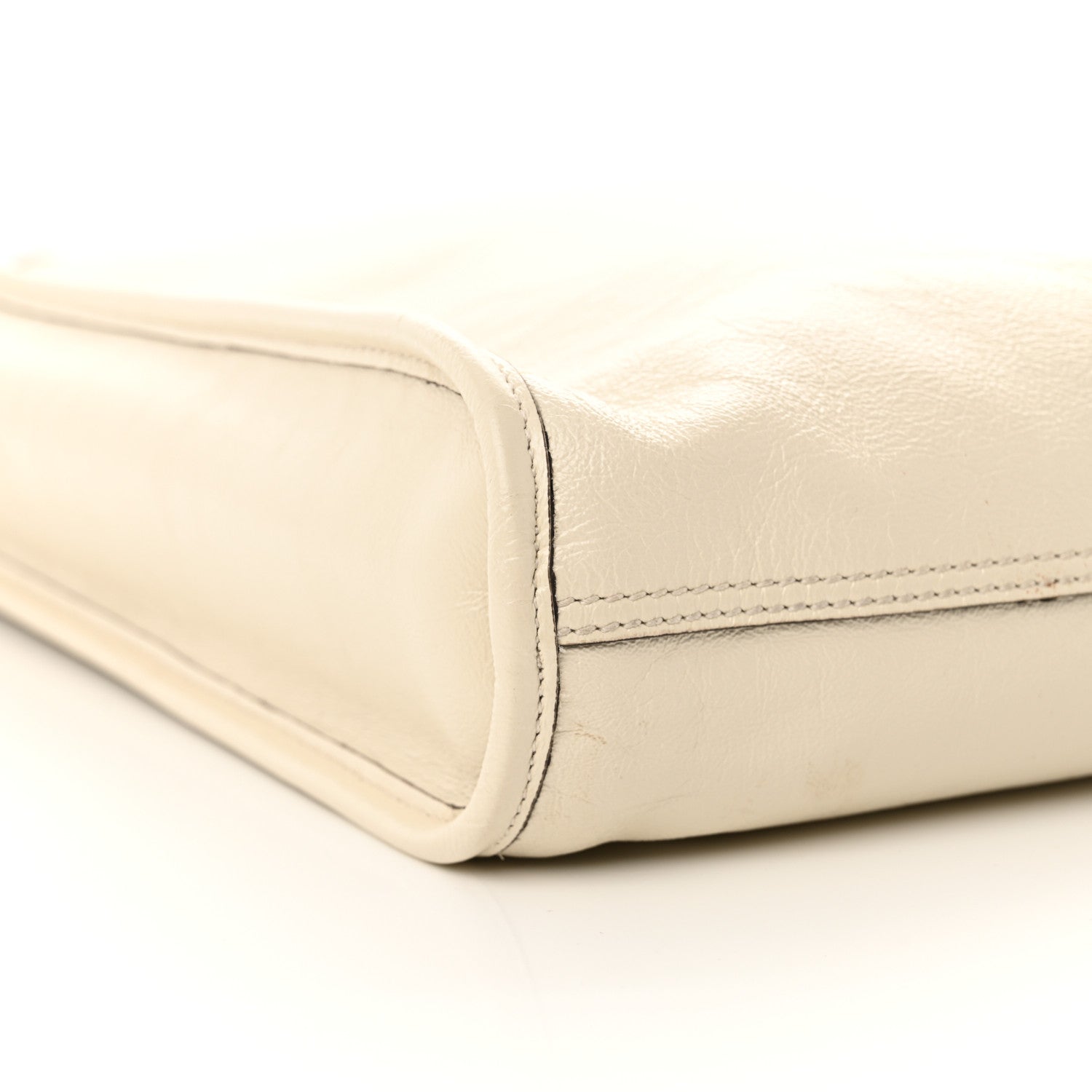 Calfskin Maxi Rajah Chain Tote White