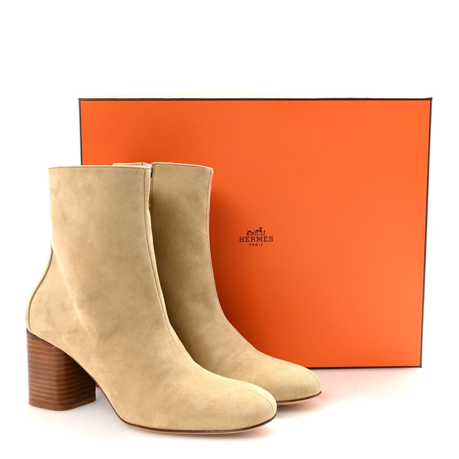 Suede Goatskin Licol 70 Ankle Boots 38.5 Beige Lin