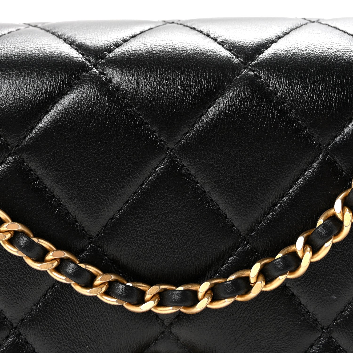Lambskin Quilted Braided CC Mini Flap Black