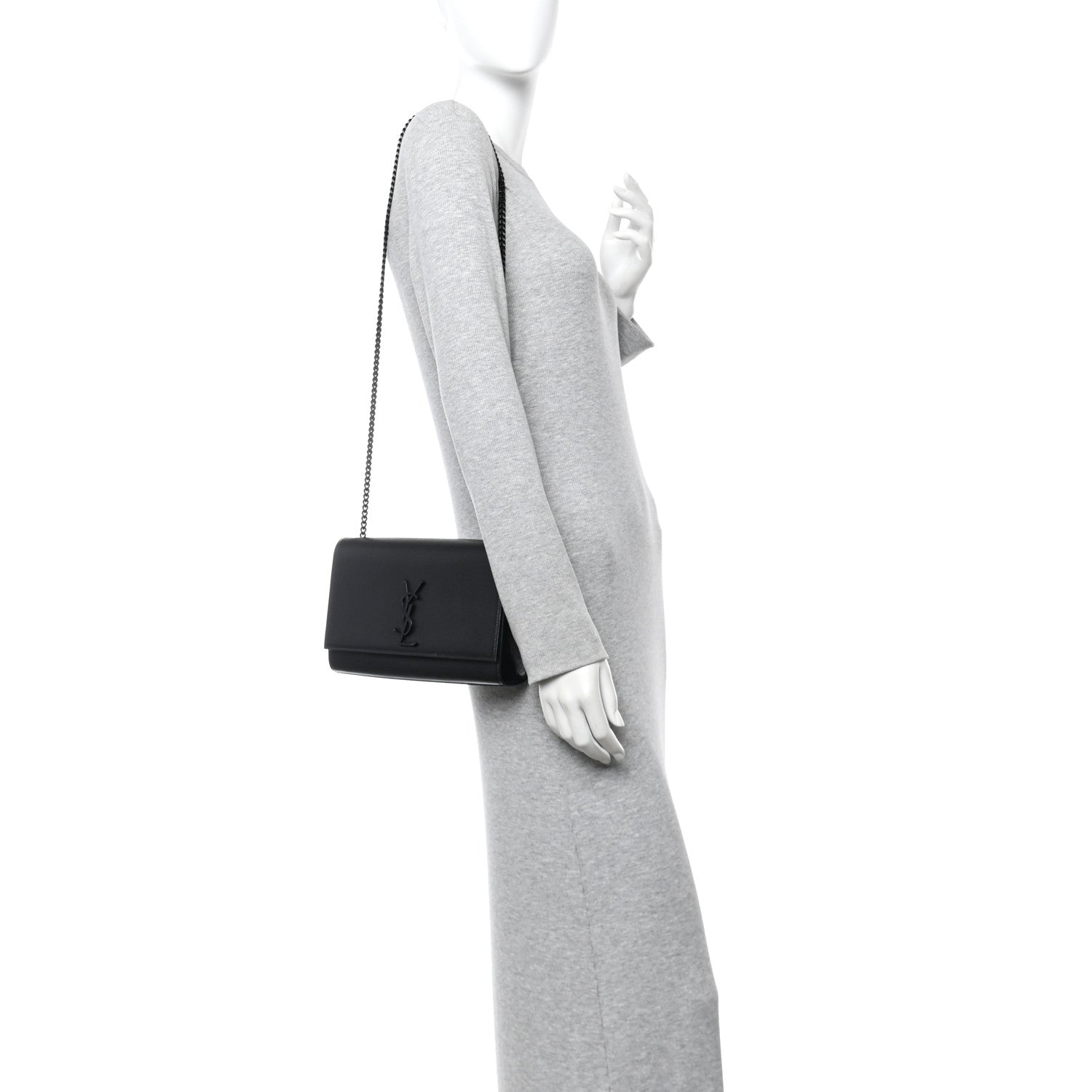 Grain De Poudre Medium Classic Monogram Monochrome Kate Satchel Black