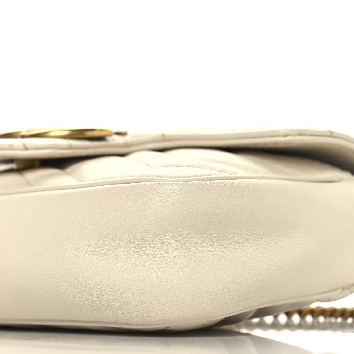 Calfskin Matelasse Super Mini GG Marmont Shoulder Bag White