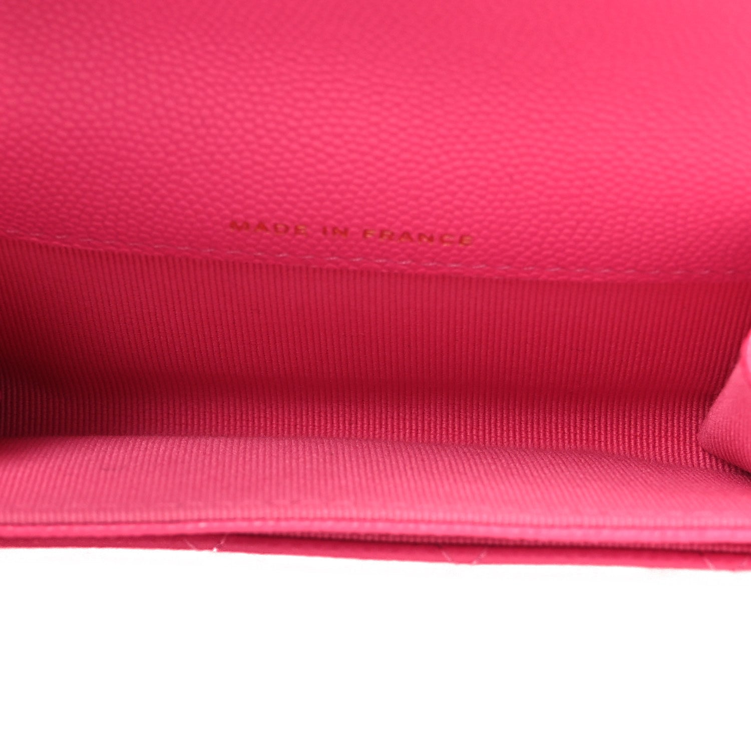 Caviar Quilted Flap Card Holder Wallet Pink