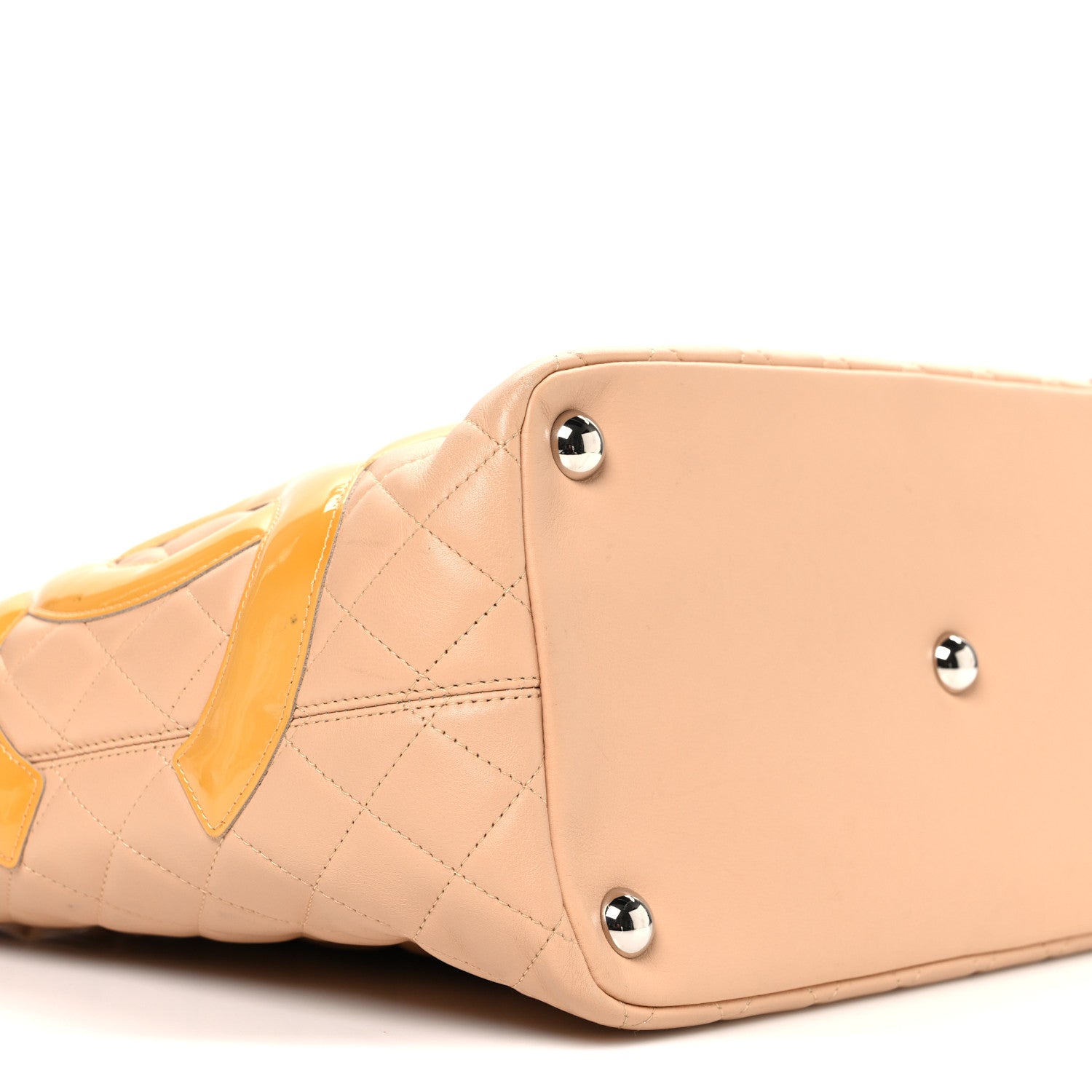 Calfskin Quilted Large Cambon Tote Beige