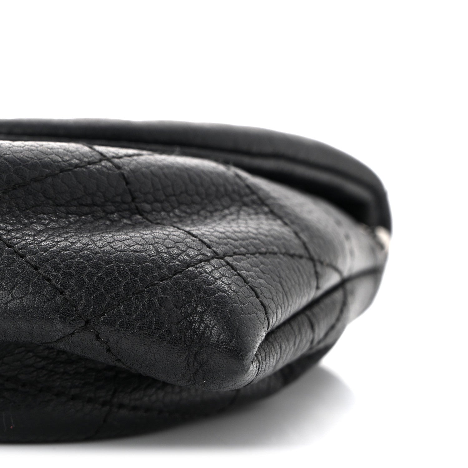 Lambskin Half Moon Wallet On Chain WOC Black