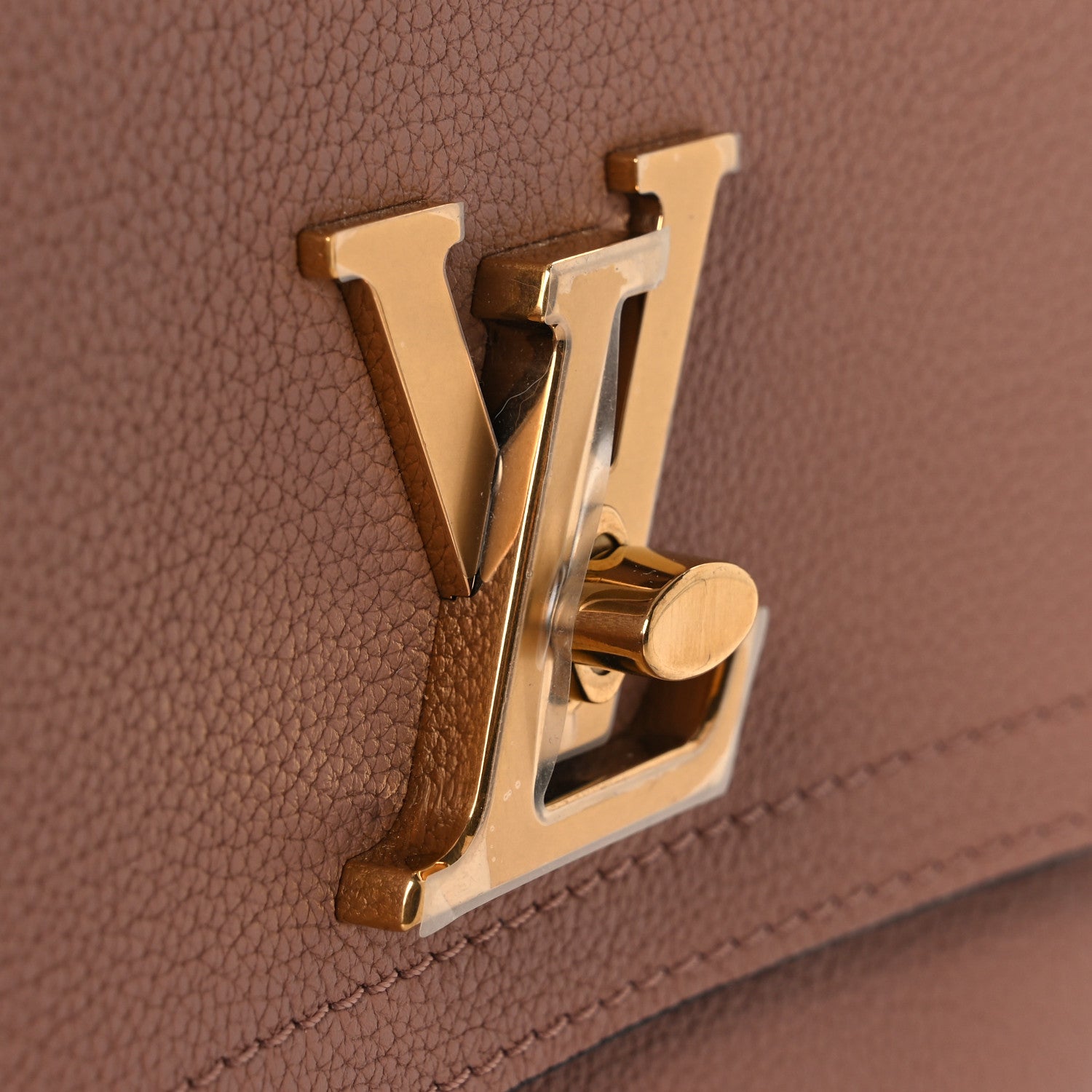 Grained Calfskin Lockme Chain Bag PM Rose Silk