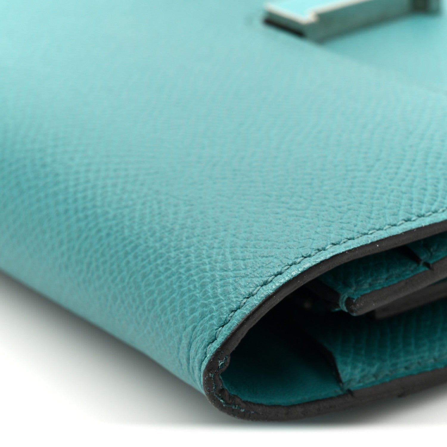 Epsom Enamel Constance Long Wallet Bleu Paon