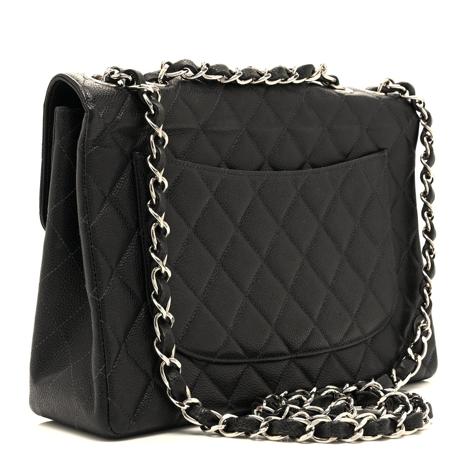 Caviar Jumbo Single Flap Black