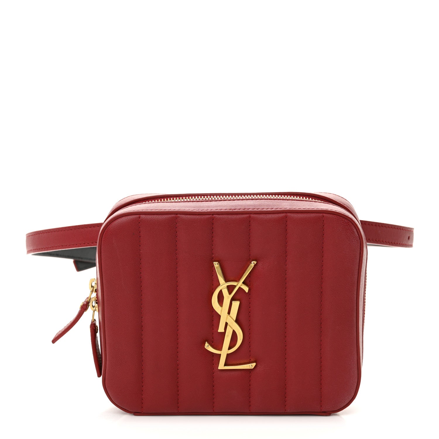 Lambskin Matelasse Vicky Monogram Belt Bag Eros Red