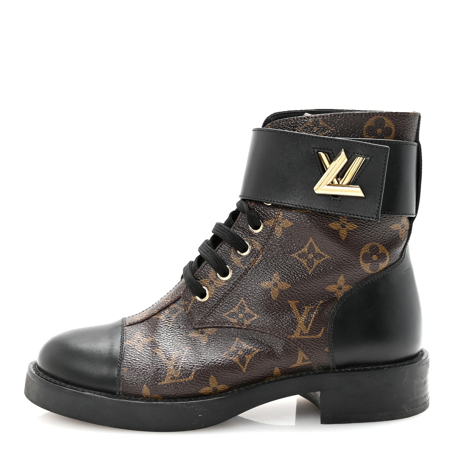 Calfskin Monogram Wonderland Flat Ranger Boots 37 Black