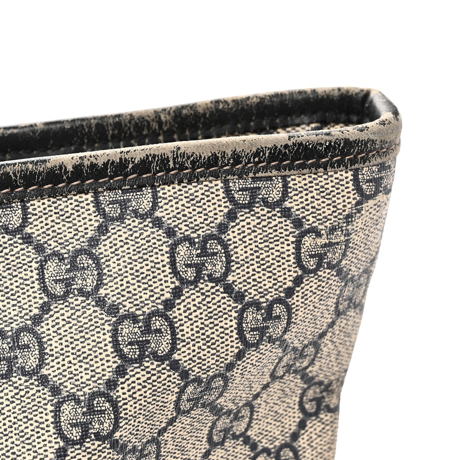 GG Supreme Monogram Medium Zippered Shopping Tote Navy