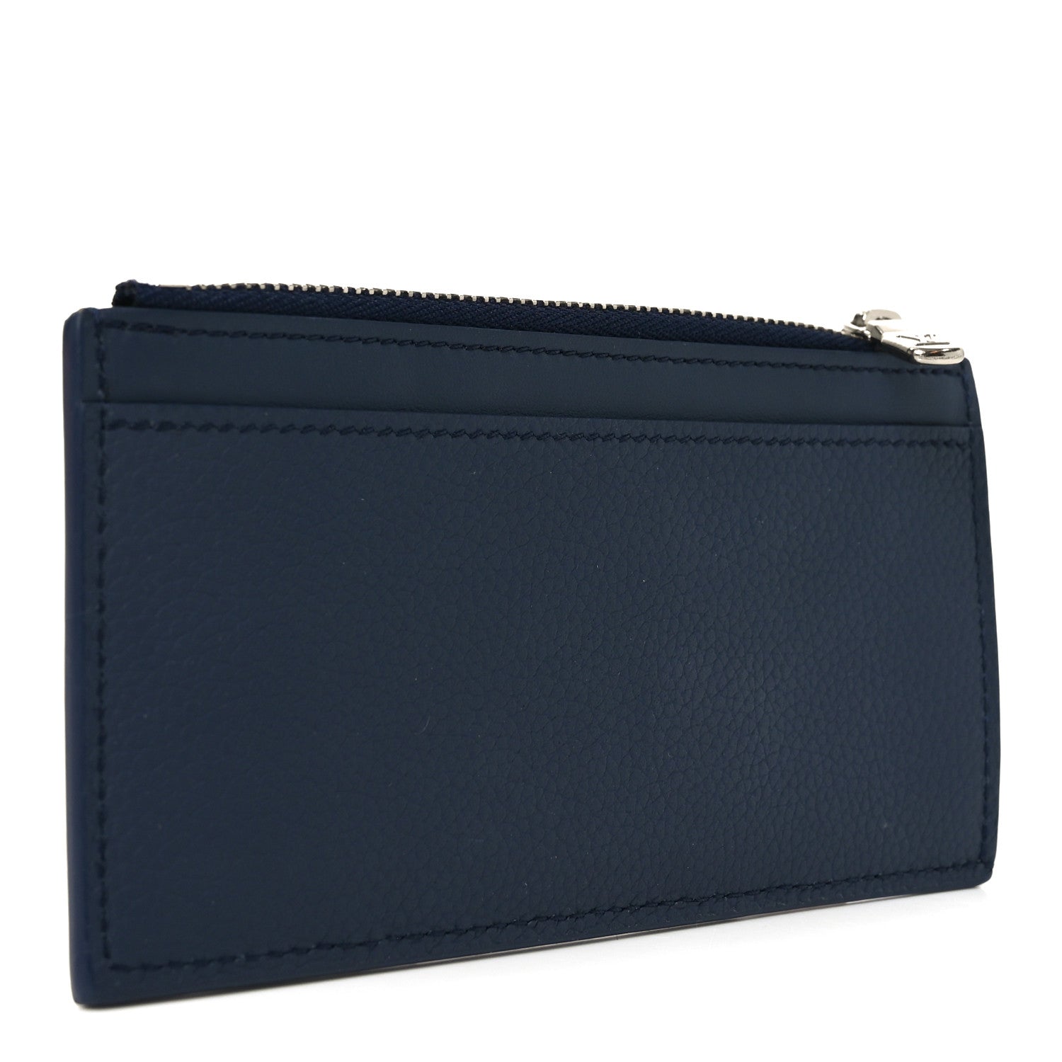 Calfskin Aerogram Coin Card Holder Navy Blue