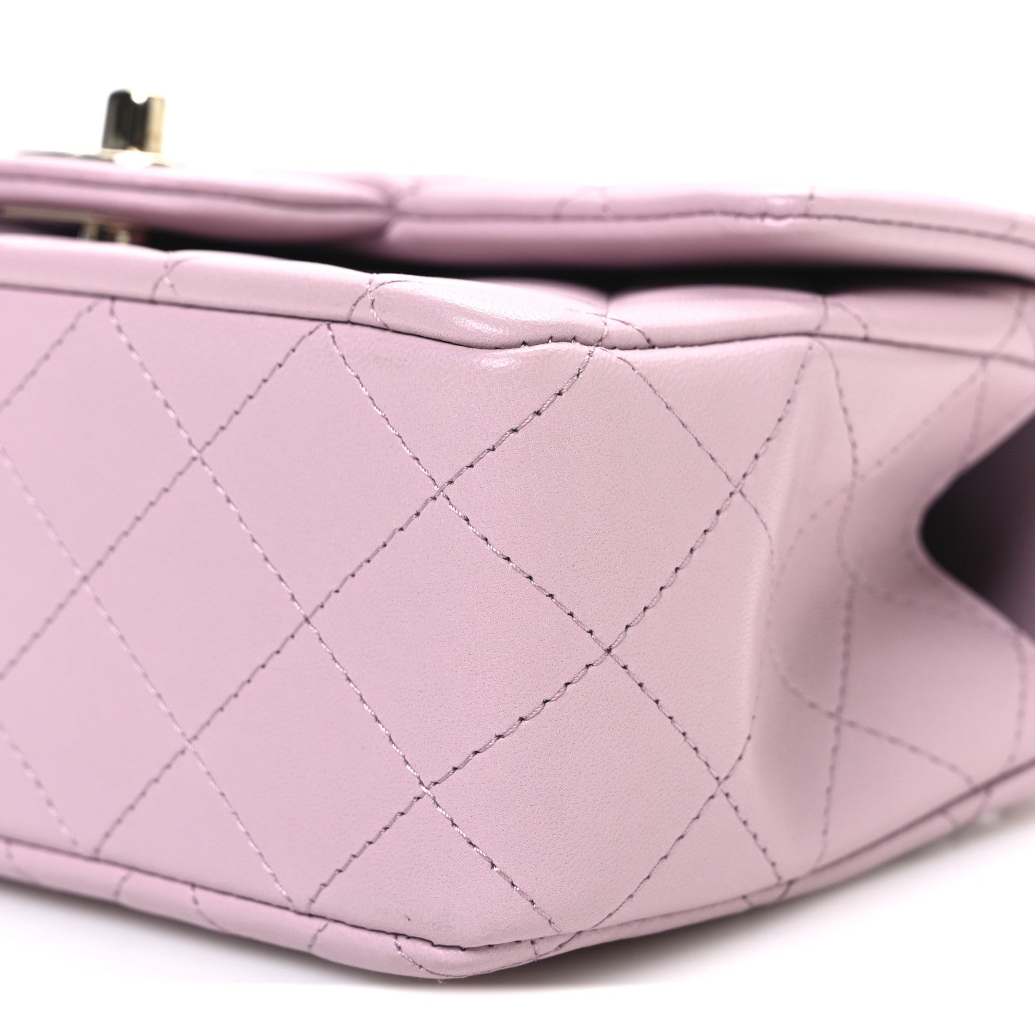 Lambskin Quilted Mini Top Handle Rectangular Flap Light Pink