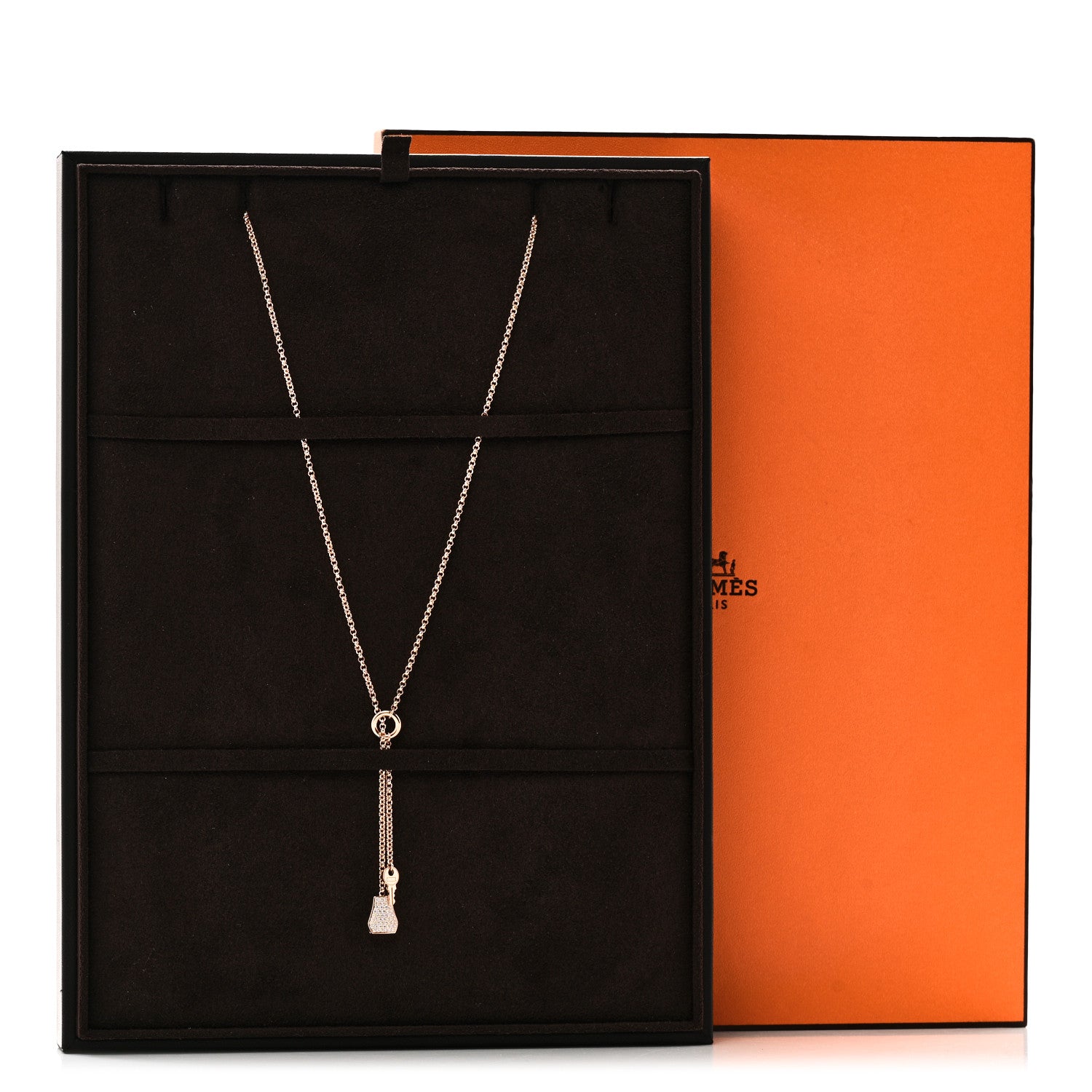 18K Rose Gold Diamond PM Kelly Clochette Necklace