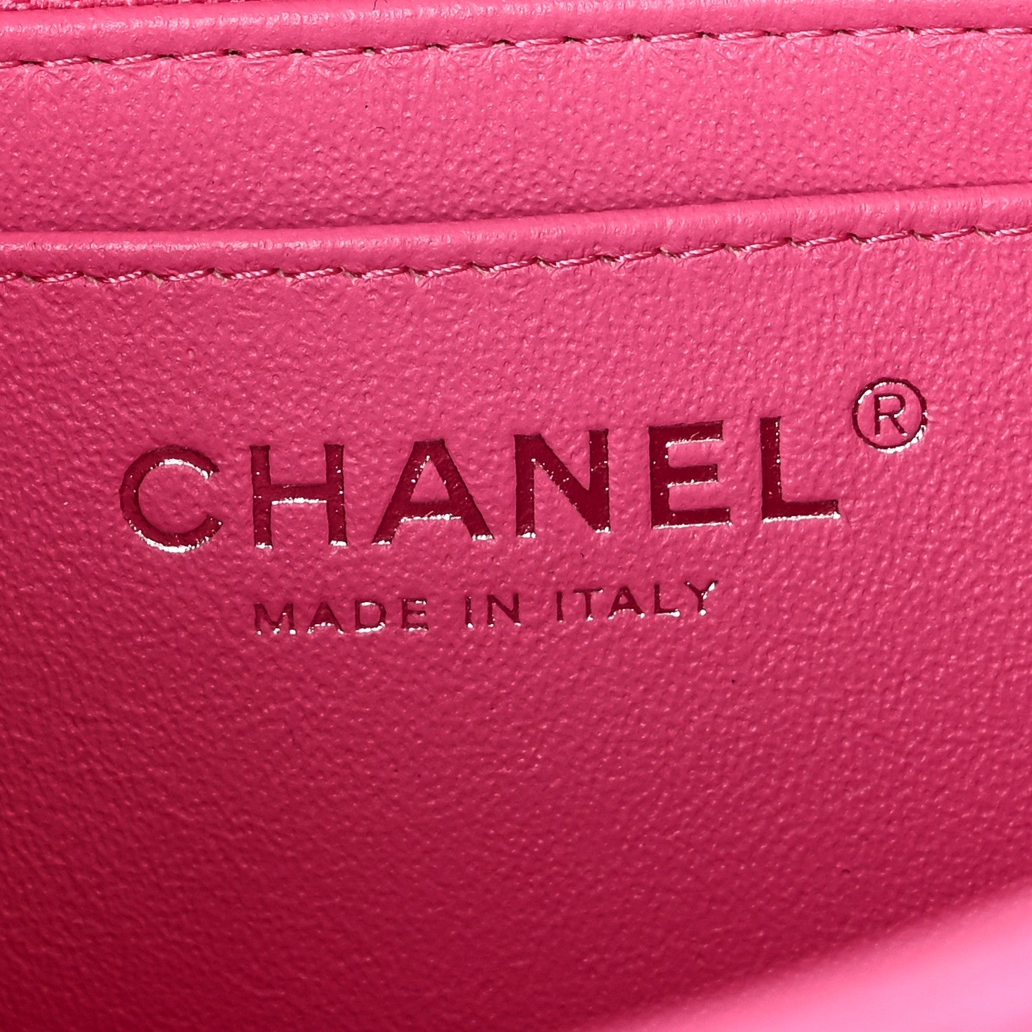 Lambskin Quilted Mini Rectangular Flap Neon Pink
