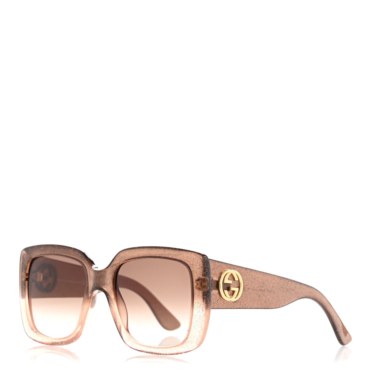 Glitter Acetate Square Frame Sunglasses GG3814S Brown