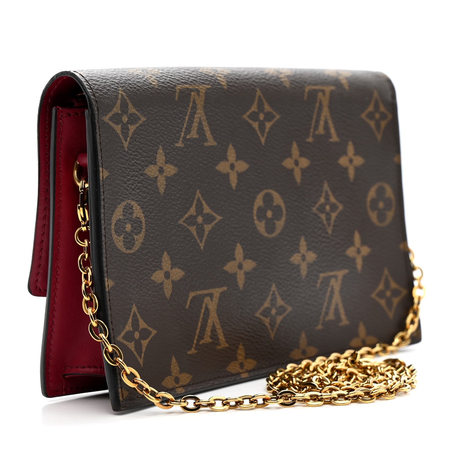 Monogram Flore Chain Wallet Fuchsia